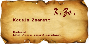 Kotsis Zsanett névjegykártya